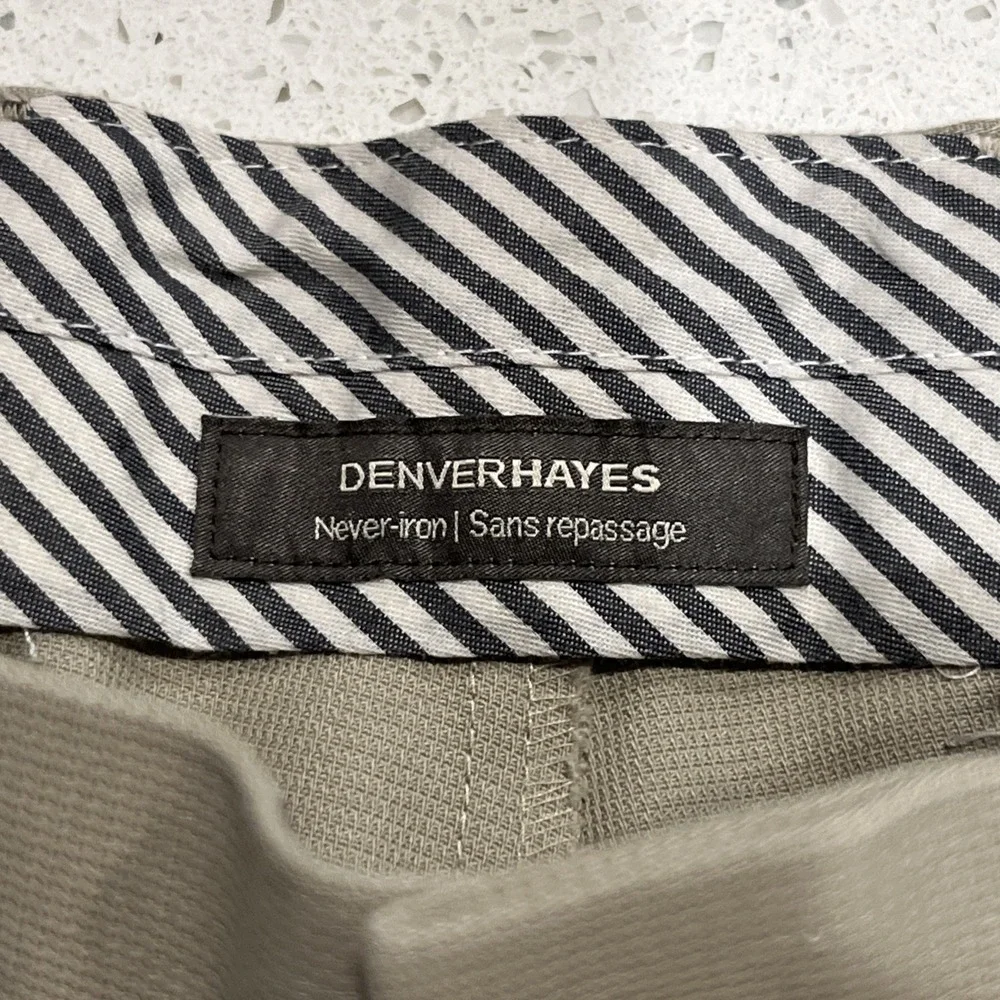 Denver Hayes Pants Mens 36x30 Beige Khakis Slacks Chinos‎ Preppy Never Iron NWT